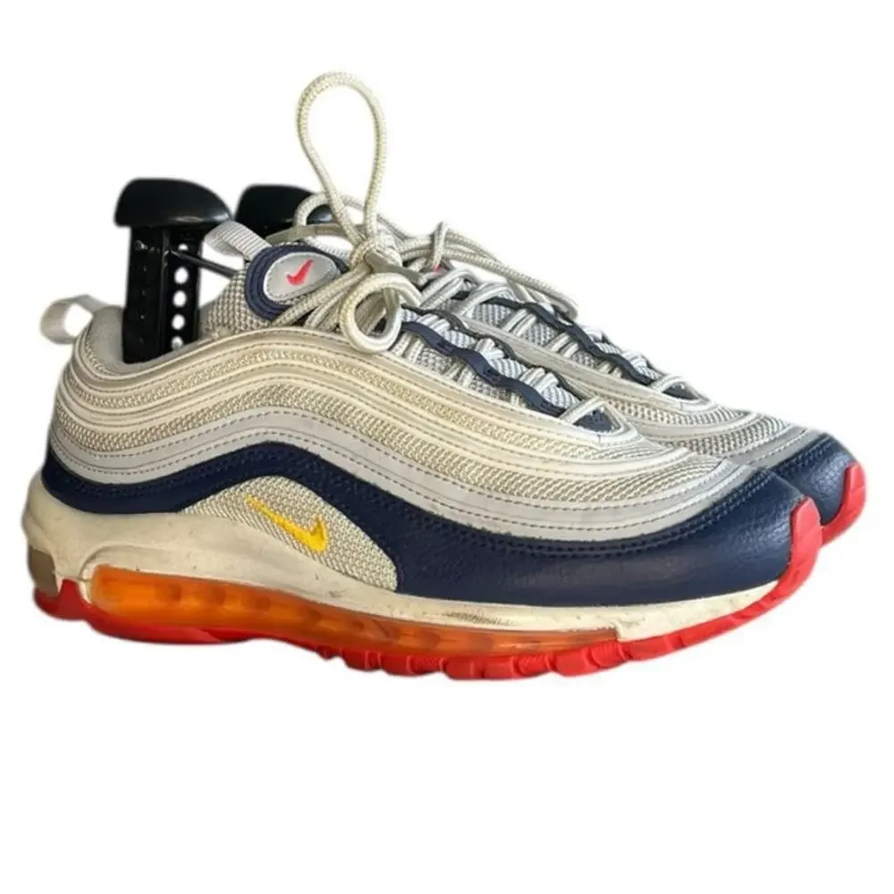 Womens Nike Air Max 97 921733-015 Leather Athletic Sneaker Shoes Size 7.5 White